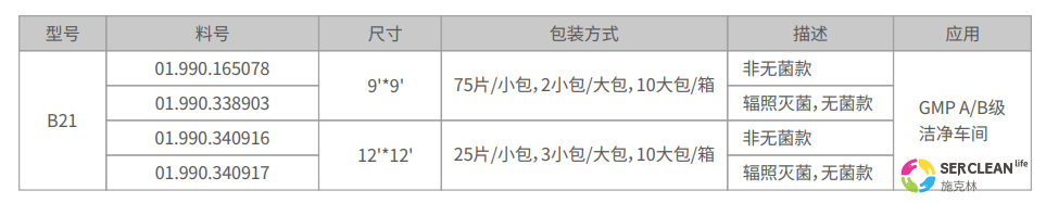 B12聚酯纤维擦拭布产品规格