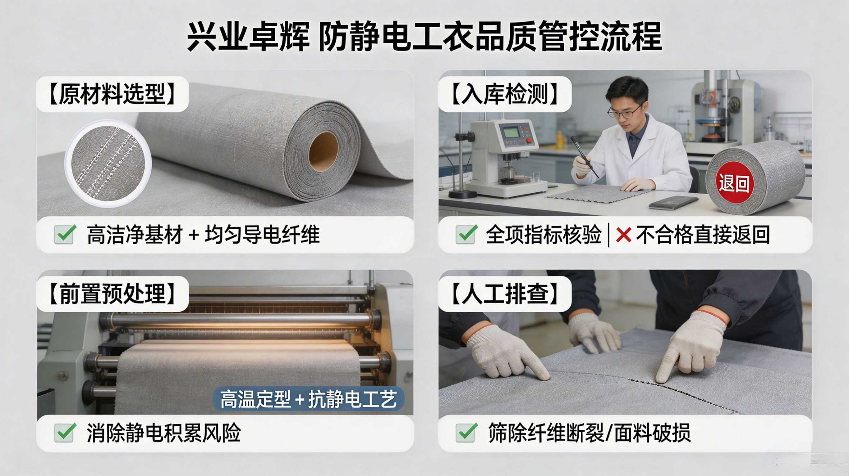兴业卓辉防静电工衣品质管控流程